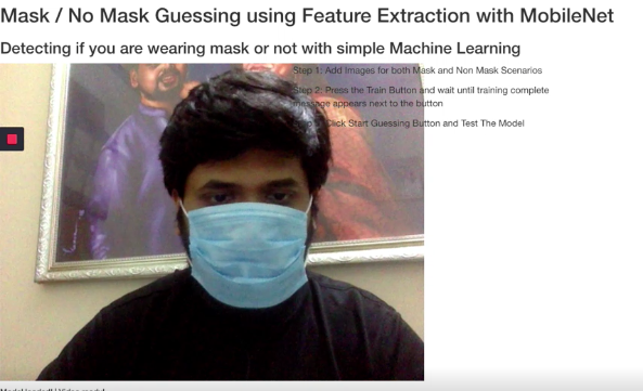 Detecting Mask or No Mask with JS Machine Learning